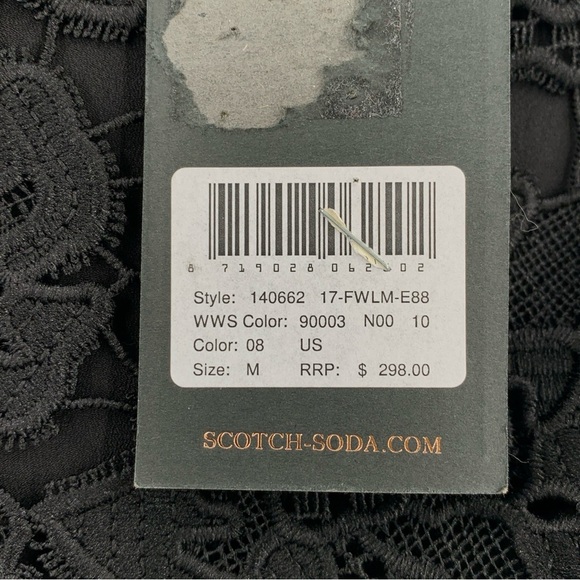 Scotch & Soda Dress Womens Black Lace Floral Stars Dark Romantic Whimsigoth - Picture 9 of 10